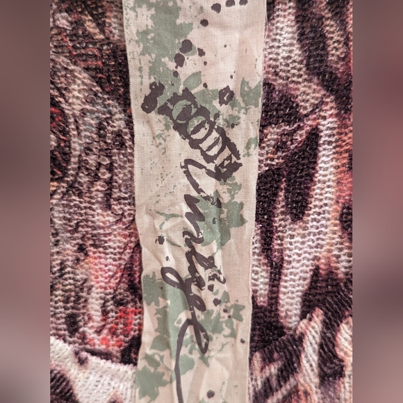CODE VINTAGE Long Knit Sweater Multicolor  Exotic Print Top BoHo Fall Style M - Picture 4 of 4